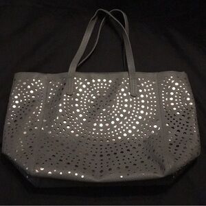 Elegant Gray Perforated Tote Bag